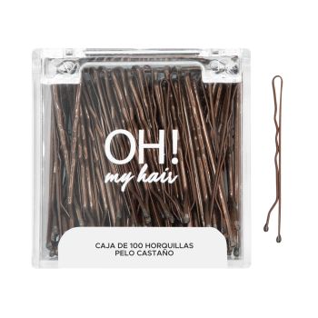 Oh My Hair Caixa 100 Ganchos Cabelo Castanho