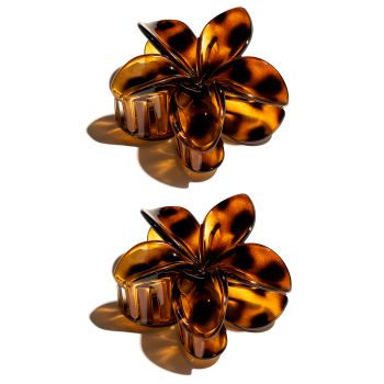 Conjunto 2 Pinças Tartaruga em Forma de Flor