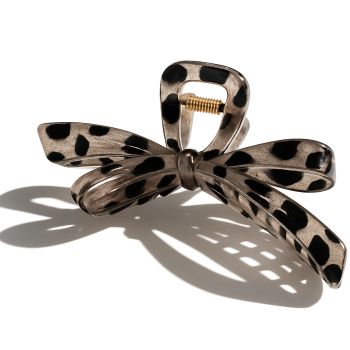 Pinça Laço com Padrão Animal Print