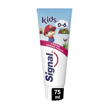 Pasta de Dentes Infantil Super Mario Morango 0-6 anos