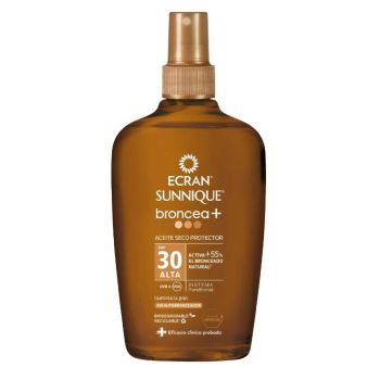 Protetor solar e bronzeador em óleo seco de cenoura