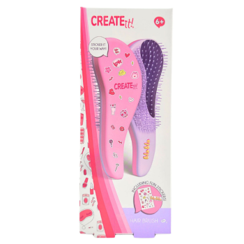 Escova de Cabelo com Autocolantes