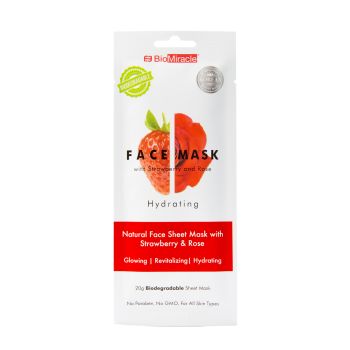 Máscara facial hidratante com morango e rose &amp; rose