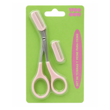Conjunto de tesoura e pente para sobrancelhas 