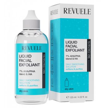 Esfoliante facial líquido com uma mistura de 7% de AHA/PHA + HA