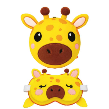 Almofada de Viagem com Máscara de Dormir Zoo Nap Girafa