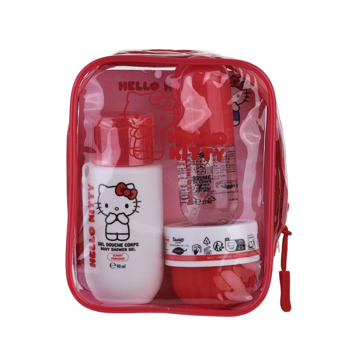 Coffret Viagem Hello Kitty Travel Case Sunny Paradise Creme + Bruma + Gel