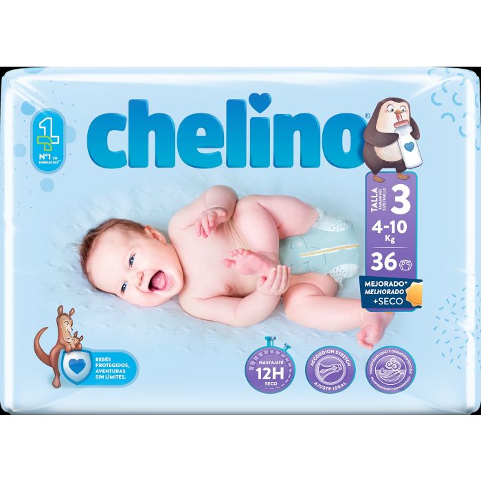 Fralda Bebé Tumbado Tamanho 3  Chelino