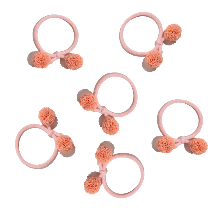 Set 6 Gomas de Pelo con Pompom